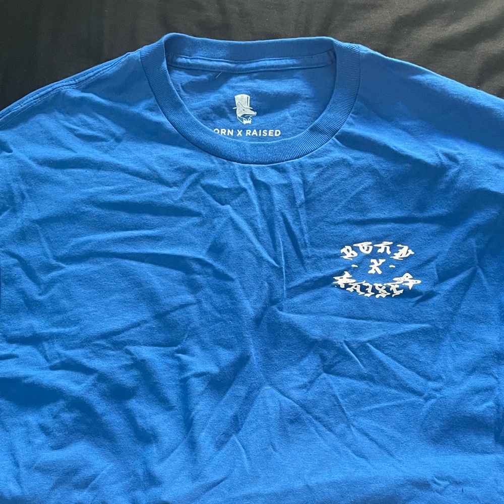 BORN X RAISED Vibrant Blue Short Sleeve Tee